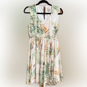 Ted Baker Green and Cream Floral Dress